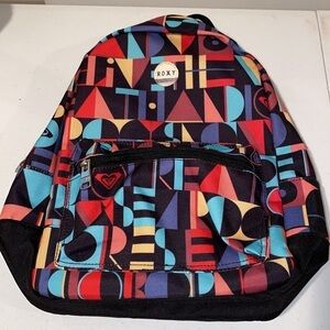 Roxy be young geometric multi colored  back pack looks new -clean